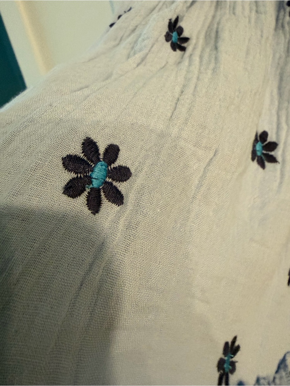Smocked Back Puff-Sleeve Maxi Dress - Light Blue - Picture 5 of 5